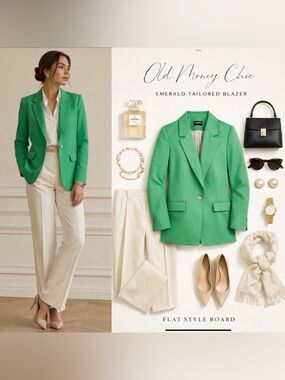 J.Crew Willa Blazer Italian City Wool
Blend Green Size 14 old money, classic